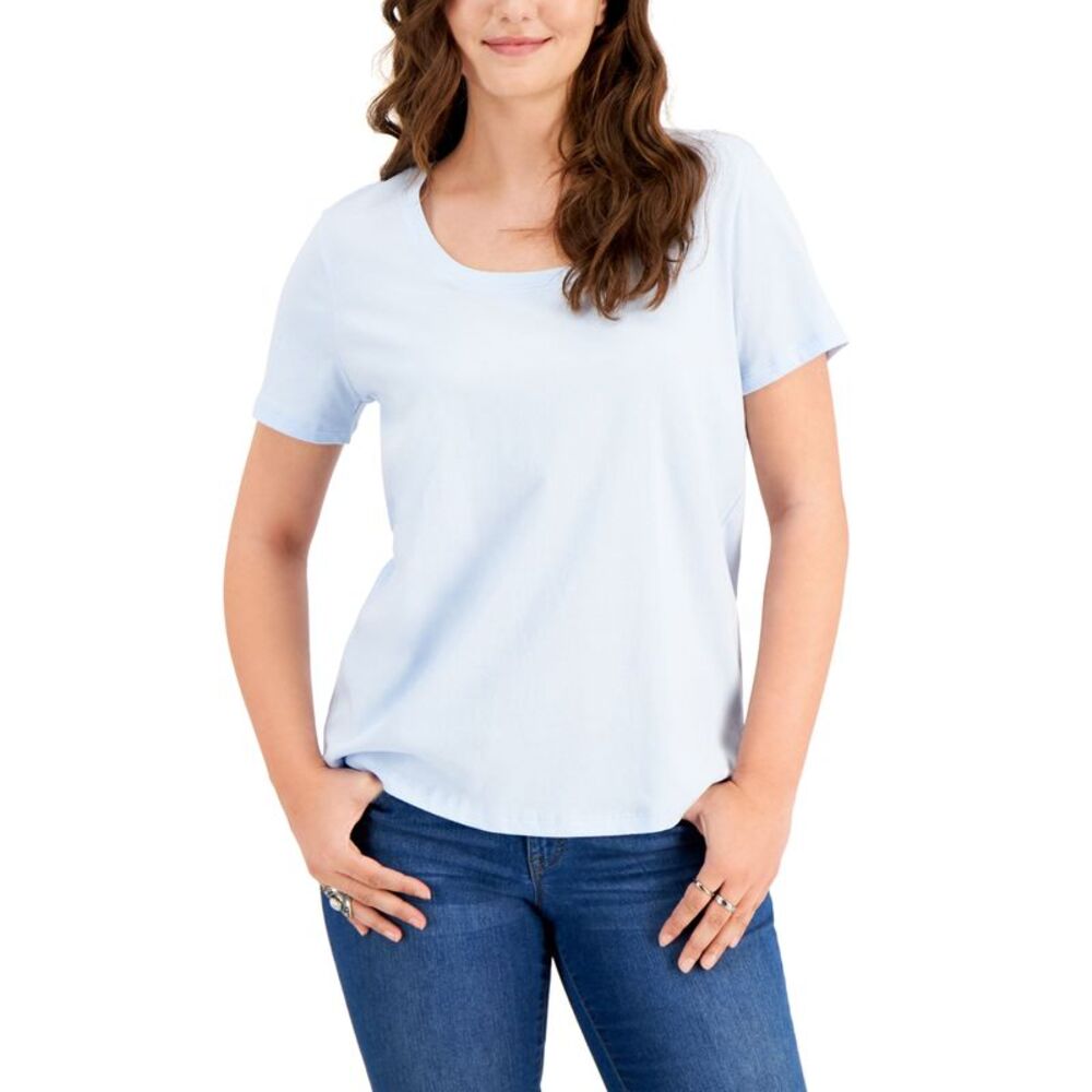 Style & Co Petite Cotton Scoop Neck T-Shirt